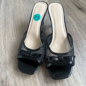 Chinese Laundry Black Bow Mules